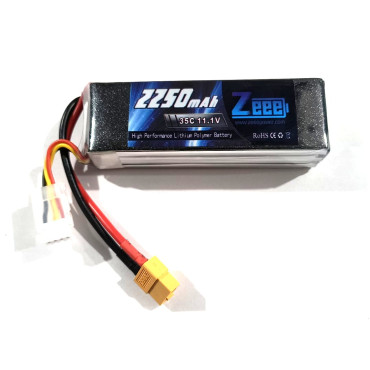 BATERIA DE LIPO 3S 11.1V 2250MAH 35C COM PLUG XT60 ZEEE POWER ZEE3S225035XT60